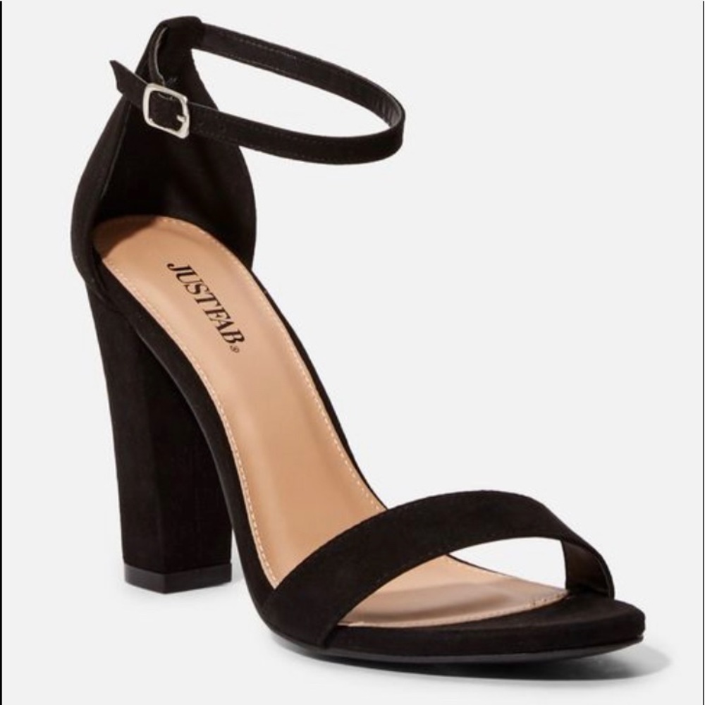 Black open toe pump